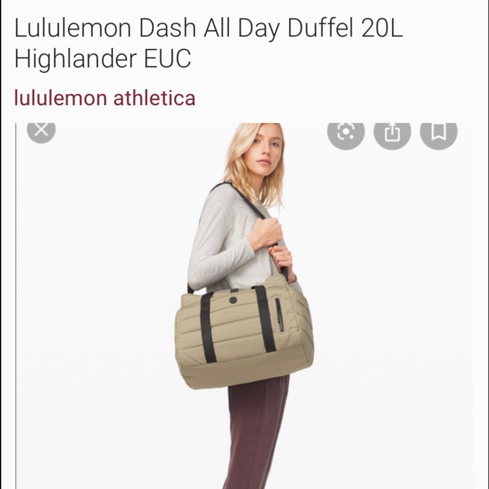Lululemon Dash All Day Duffel Bag 20L like new